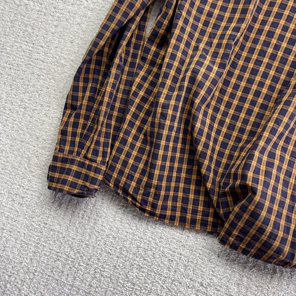 Scotch & Soda Men's L Check Orange Plaid Button Up Long Sleeve Shirt Outdoor - Picture 9 of 11